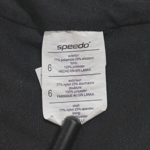 Speedo Swimsuit One Piece Womens 6 Gray Striped Ruched Comfort Modest - Picture 2 of 16